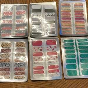 6 Stylish Nail Wraps Set - Multicolor